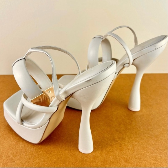 NEW CULT GAIA BEIGE LEATHER PLATFORM SANDALS - Picture 7 of 14